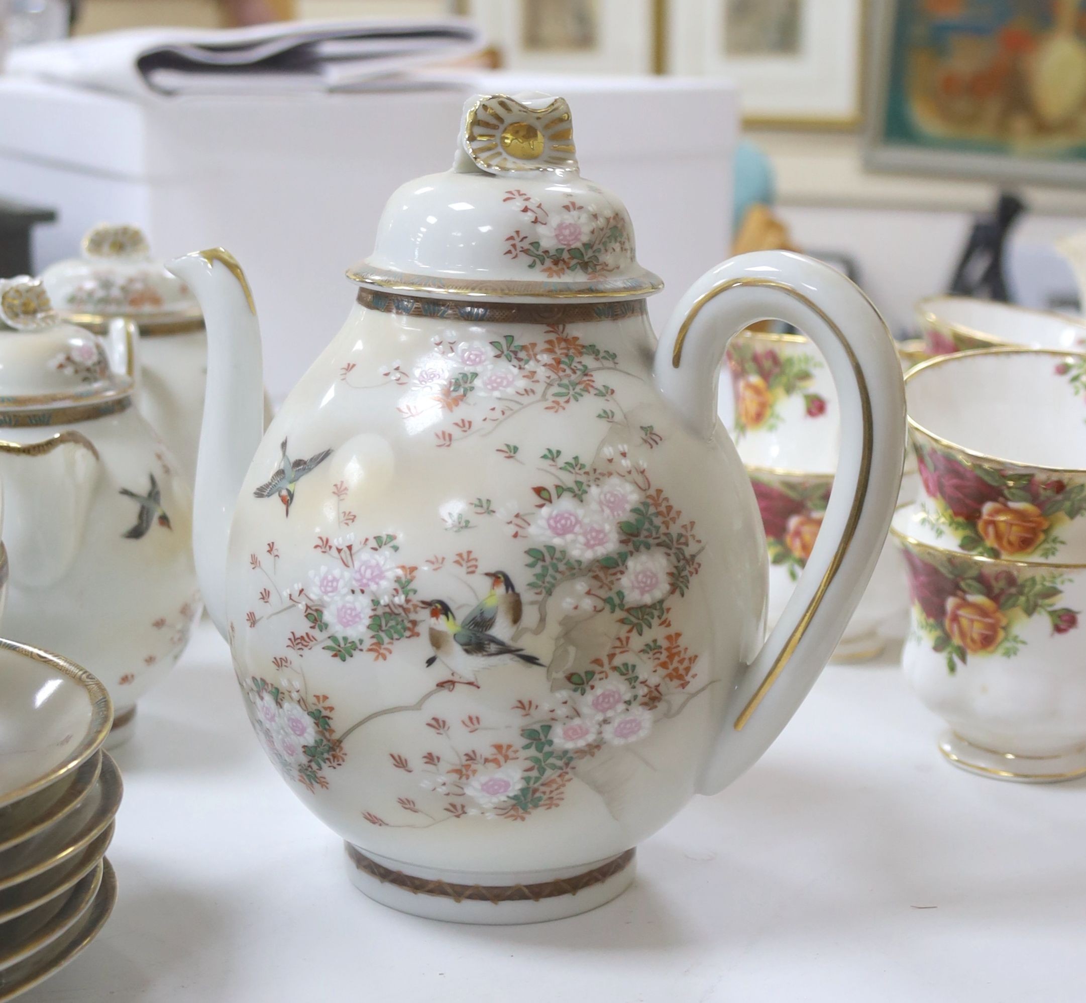 A Japanese eggshell porcelain tea service